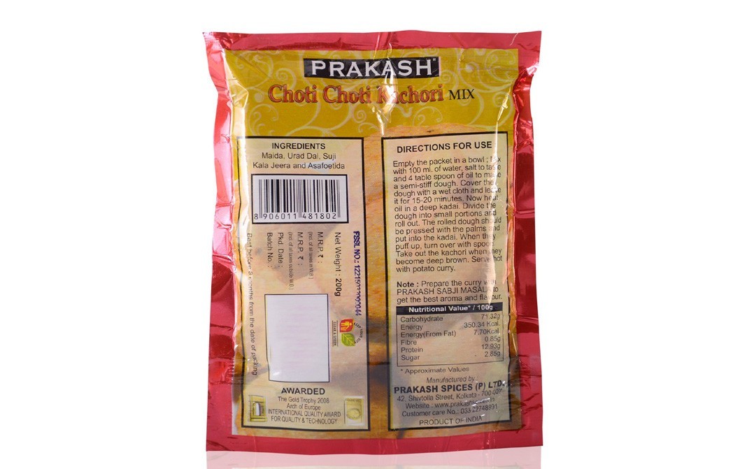 Prakash Choti Choti Kachori Mix    Pack  200 grams